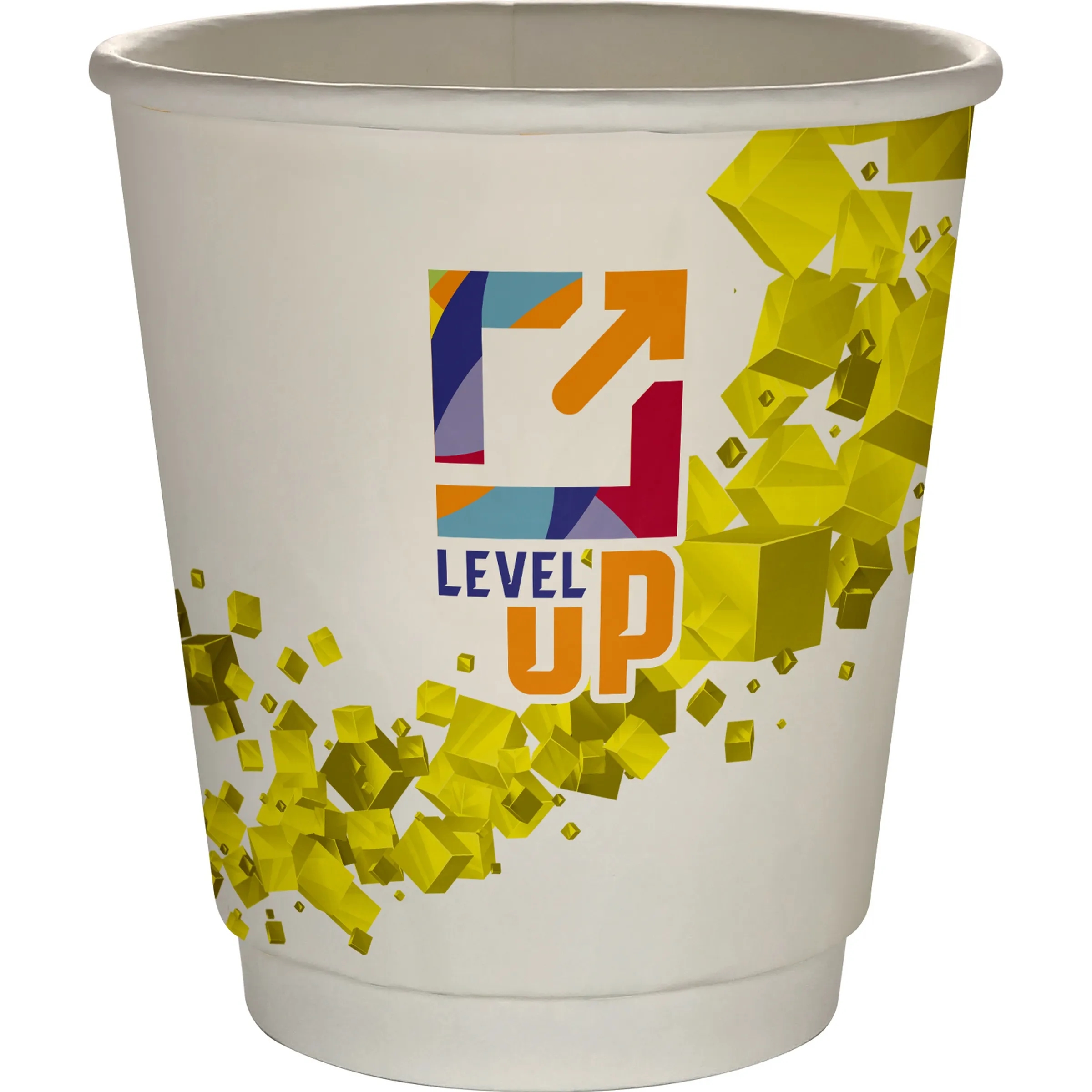10 oz Full Color Floating Cubes Insulated Paper Cup 1