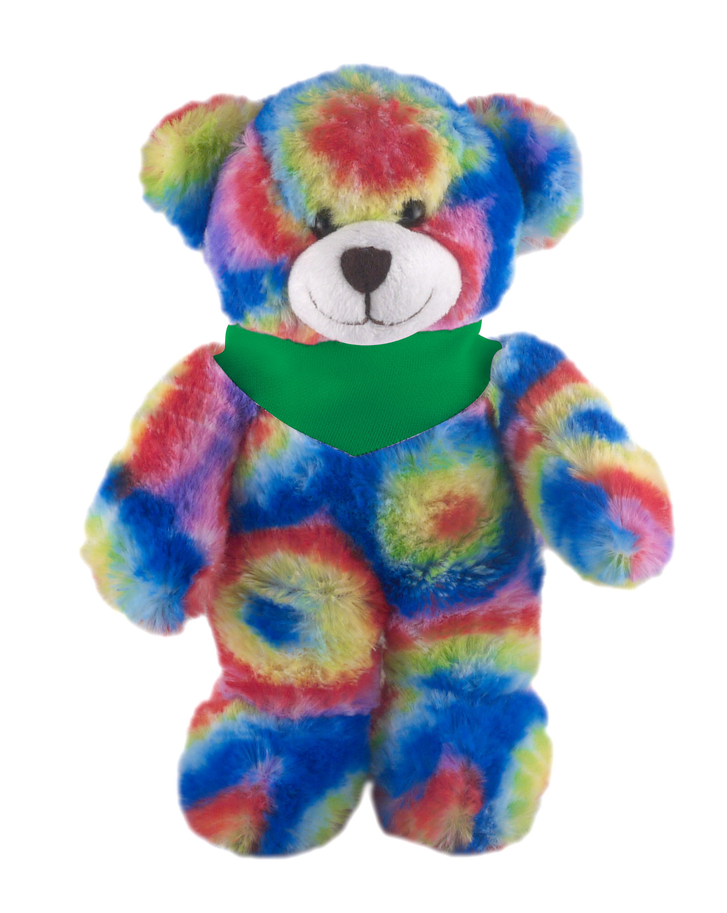 Soft Plush Stuffed Tie Dye Bear with Bandana 4