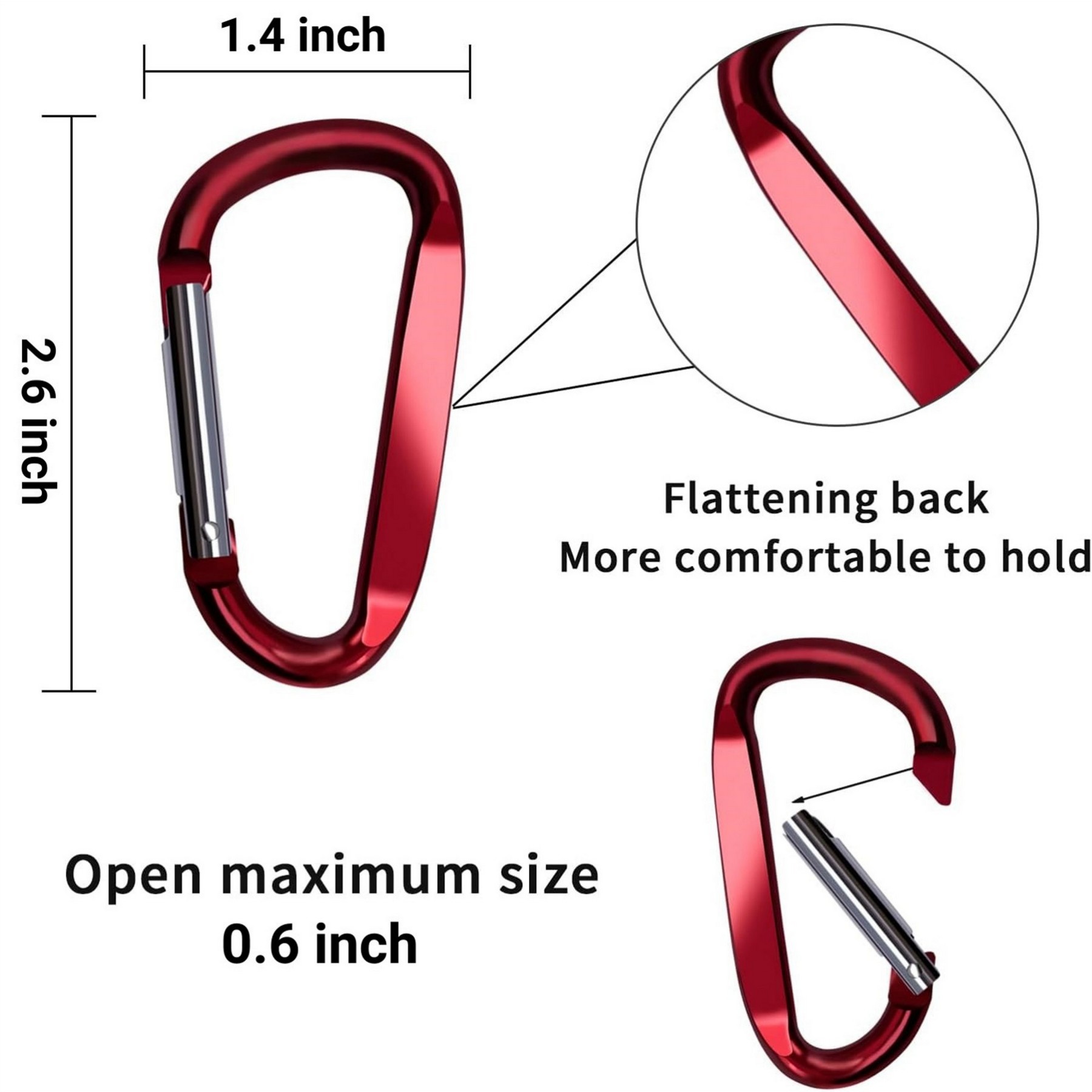 D Ring Shape Carabiner Keychain 12