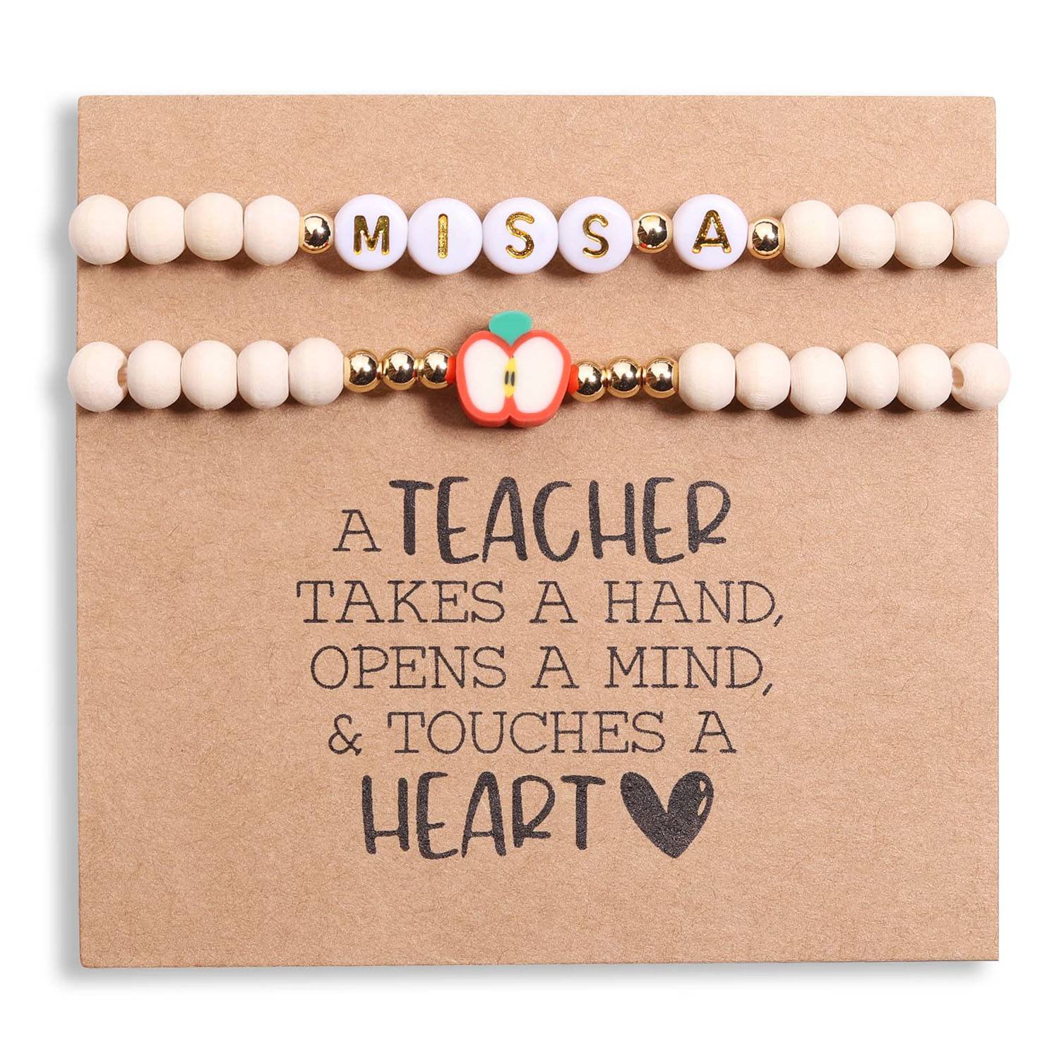 Custom Polymer Clay Teacher Bracelet Set 3