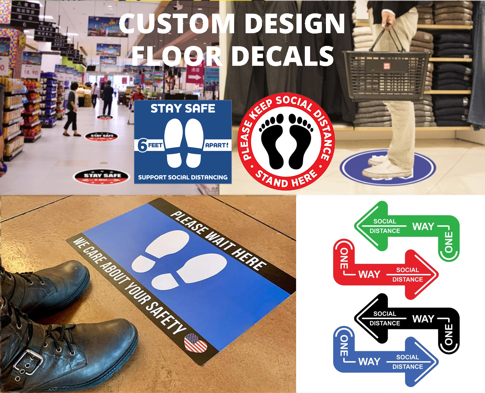 SafeStep Distancing Floor Decals 2