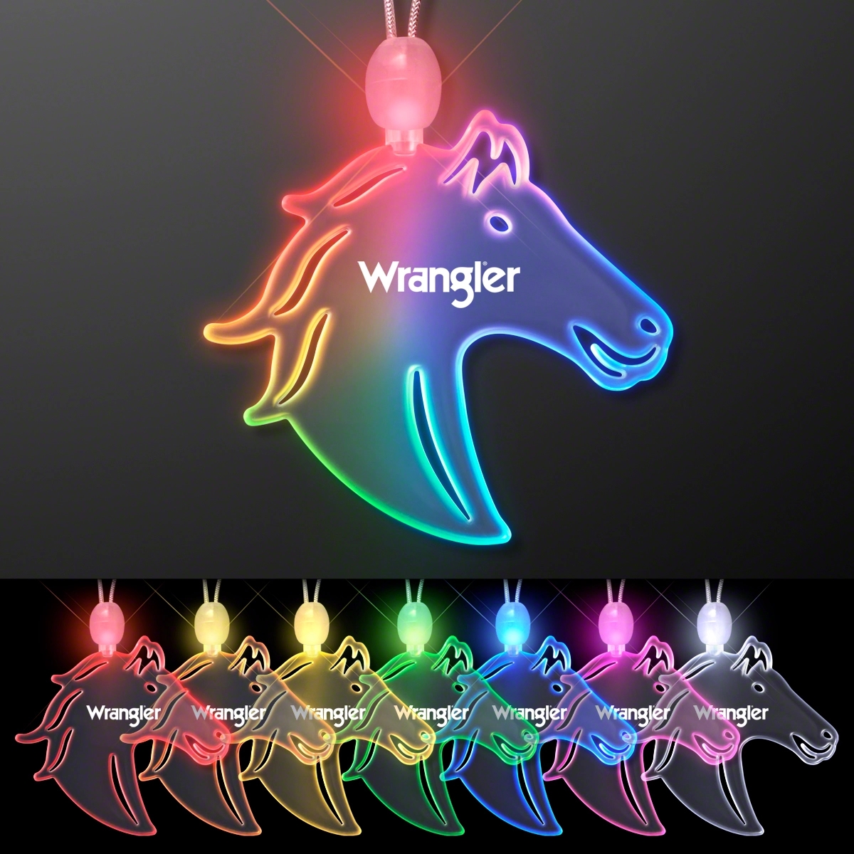 Acrylic Horse Head Shape Necklace with LED 2