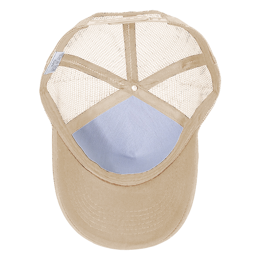 Stock Solid Color Cotton 5-Panel Trucker Cap 46