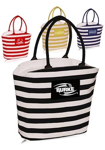 8 oz Stripped Canvas Tote Bag 2