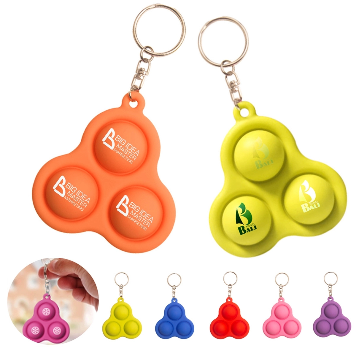 Stress Relief Bubbles Fidget Toys Silicone Keychain 8