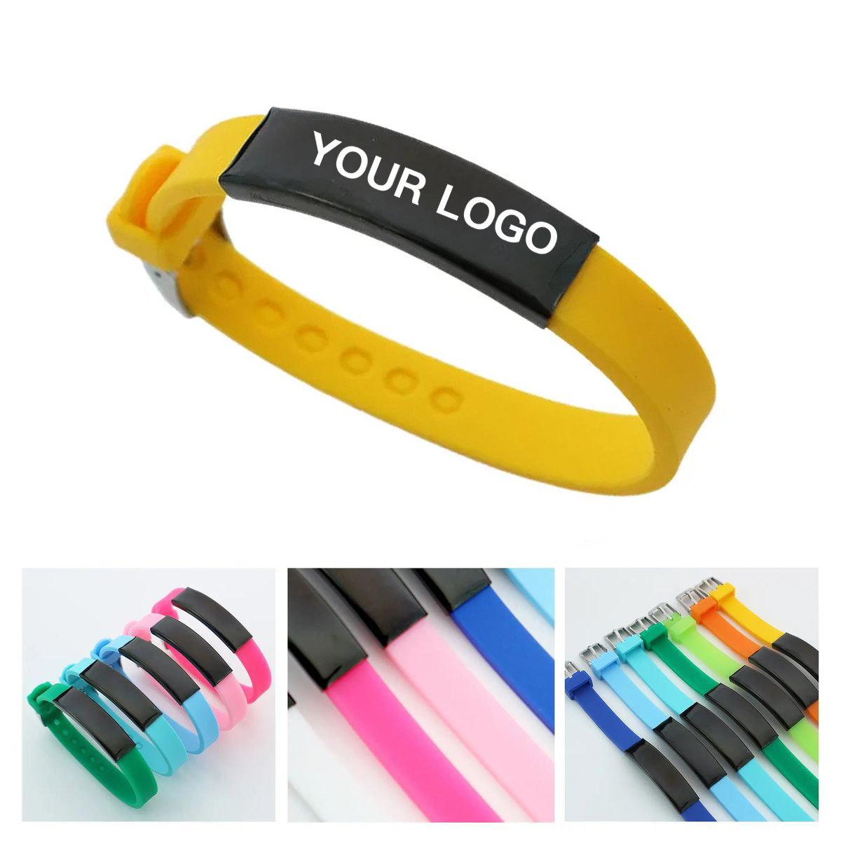 Durable Silicone Bracelet with Metal Accent 16