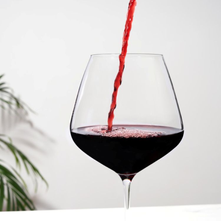 Viski® Reserve Inez Crystal Burgundy Glass, set of 4 1