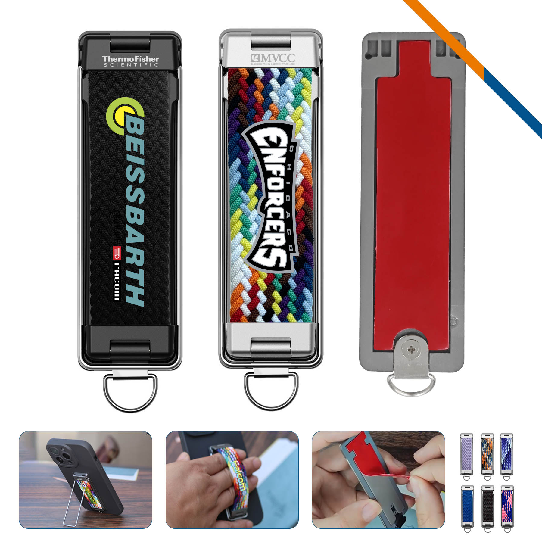 RingClip Nylon Braided Grip Foldable Phone Stand 2