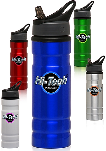 27.25 oz Logo Aluminum Water Bottle with Straw, custom water bottle with logo imprint 2