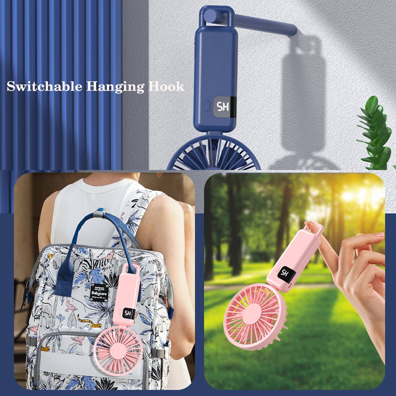 Portable Mini Fan with LED Display 8