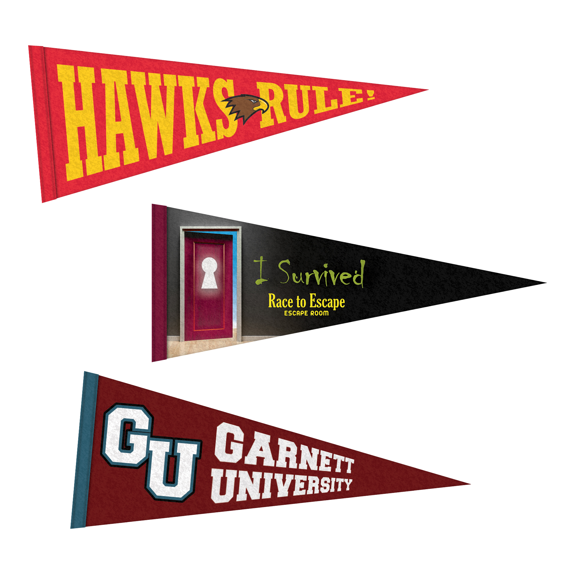 4" x 10" Custom Printed Soft Felt Pennant 10