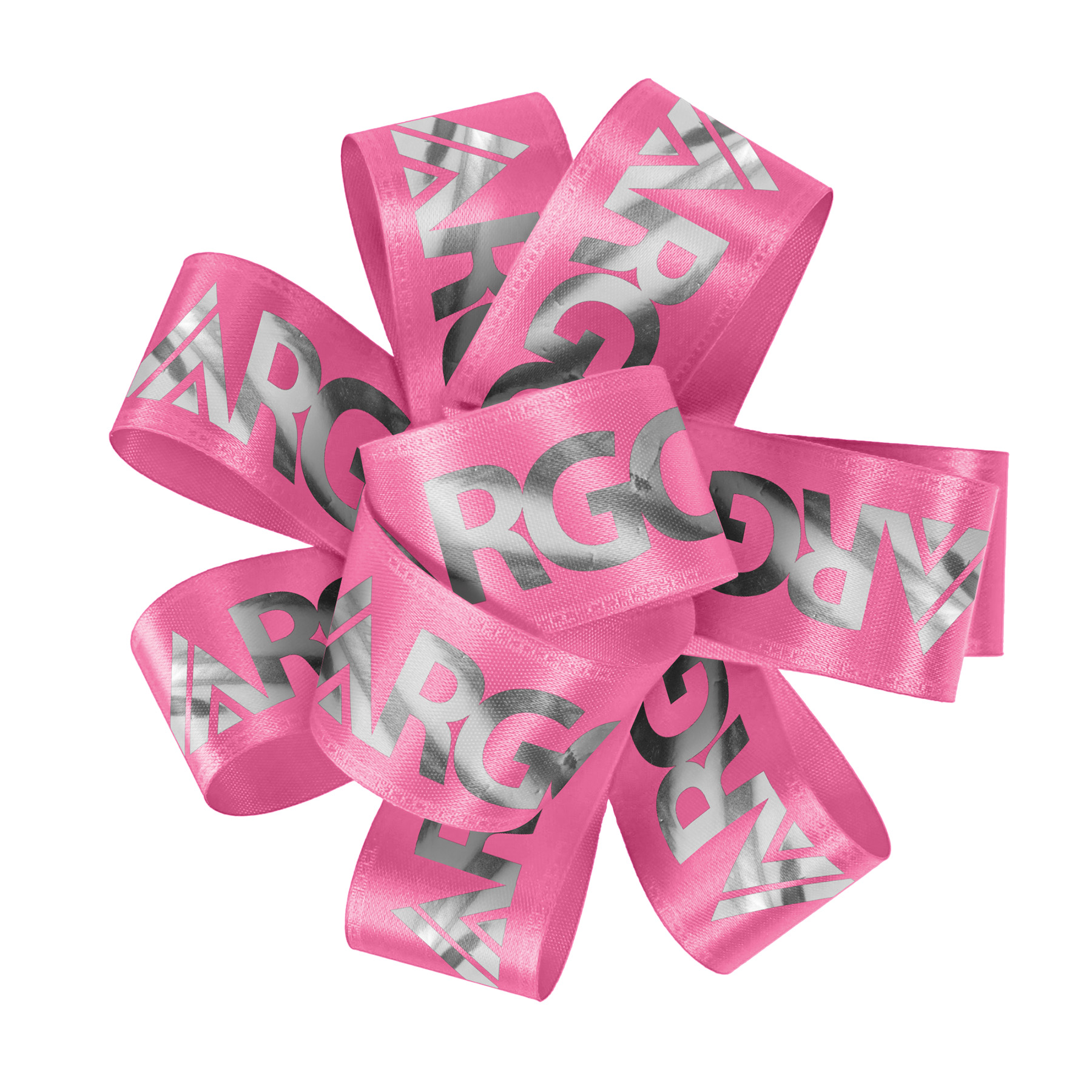 1" Badge Satin Bow - Foil Print