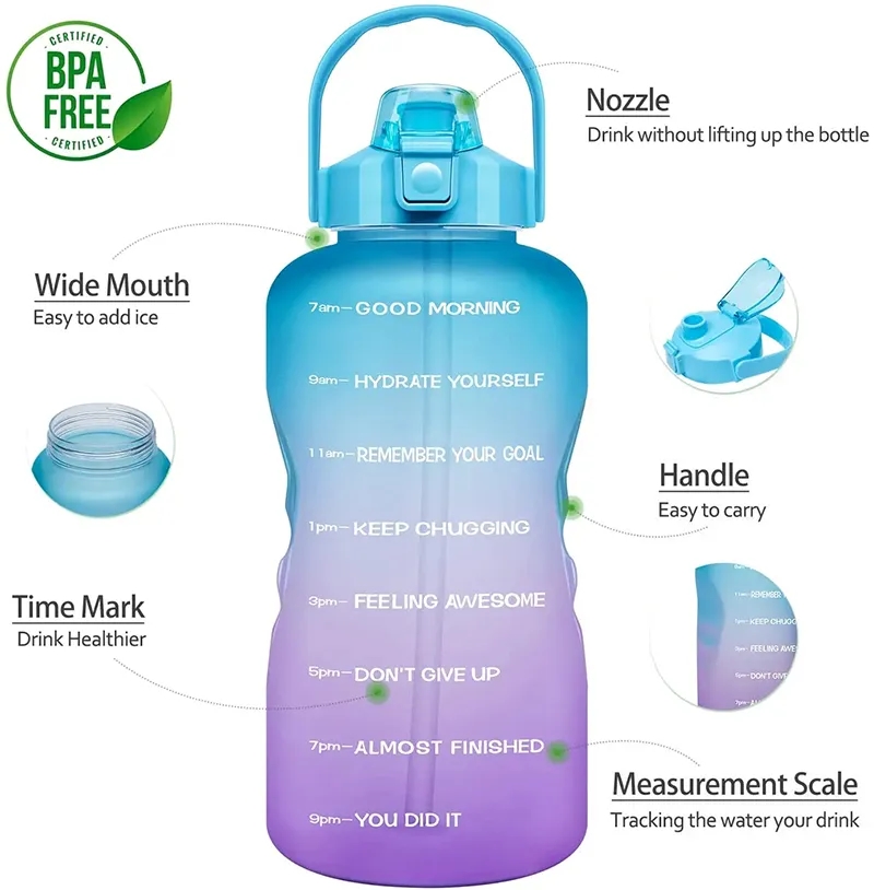 Half Gallon Water Bottle with Time marker 4