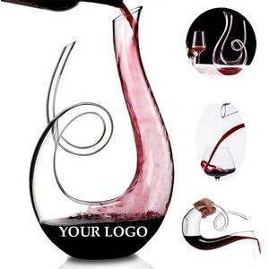 Bottle Glass Decanter Hand Made U Shaped Crystal Clear Glass Wine Carafe Decanter 2