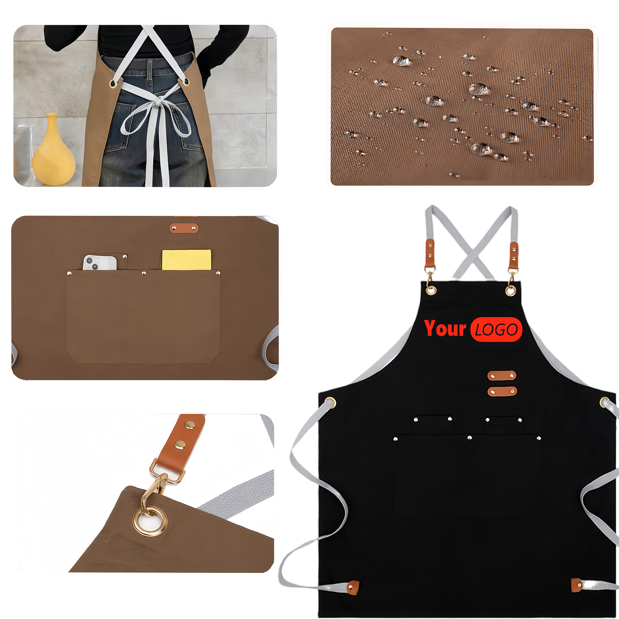 Waterproof And Oilproof Work Apron For Catering 11