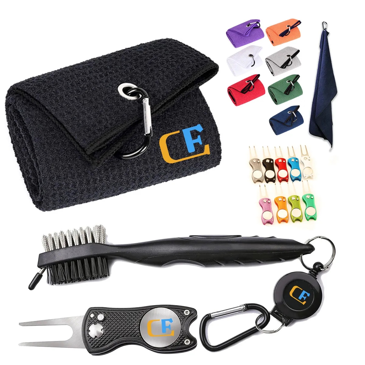 Golf Tool Kit- Towel Groove Cleaner Brush Divot 2