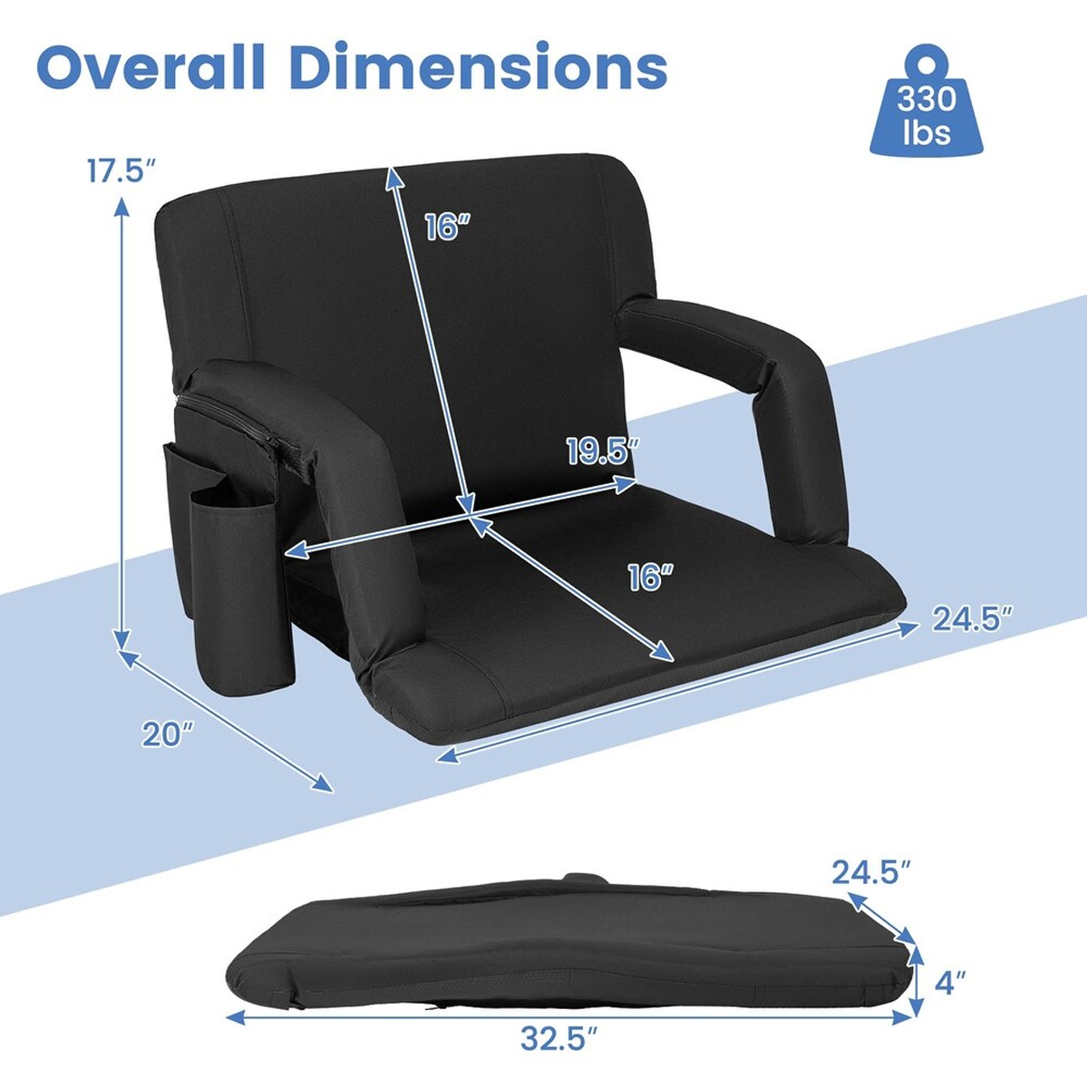 Heated Foldable Portable Outdoor Recliner Chair 3