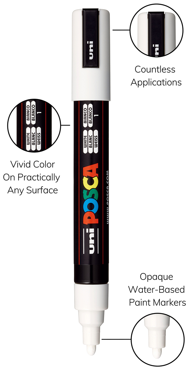 POSCA 4 Piece Metallic Marker Set with Bag 5