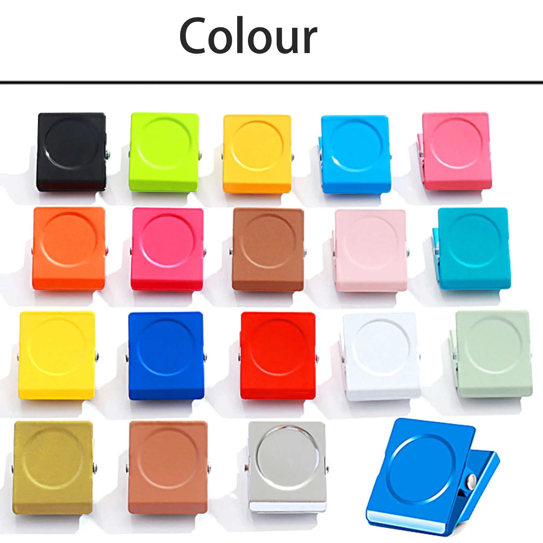 Square Strong Refrigerator Magnet Metal Clips 6