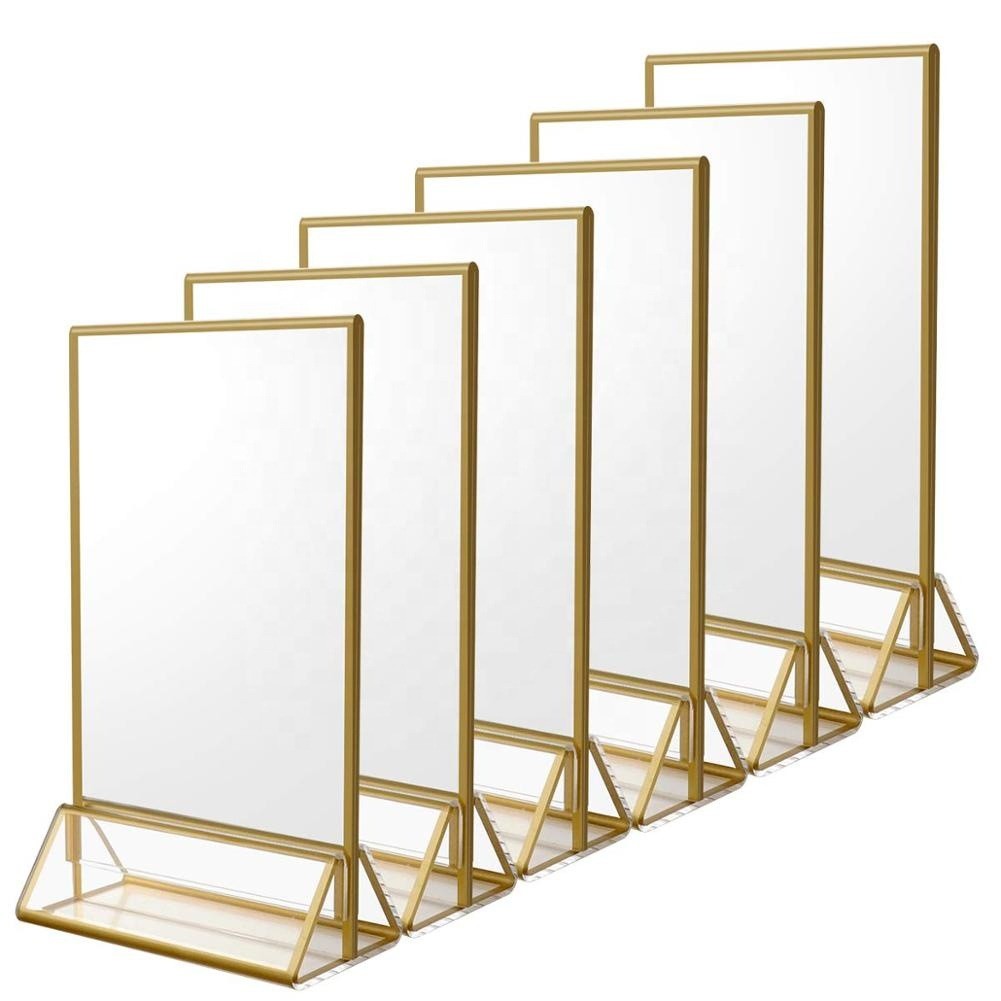 Gold Acrylic Picture Frames Clear Double Sided Menu 2