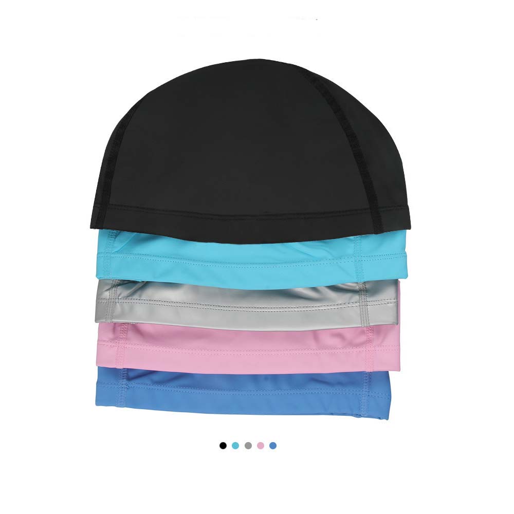 PU Waterproof Fabric Swimming Cap Elasticity Bathing Cap 3