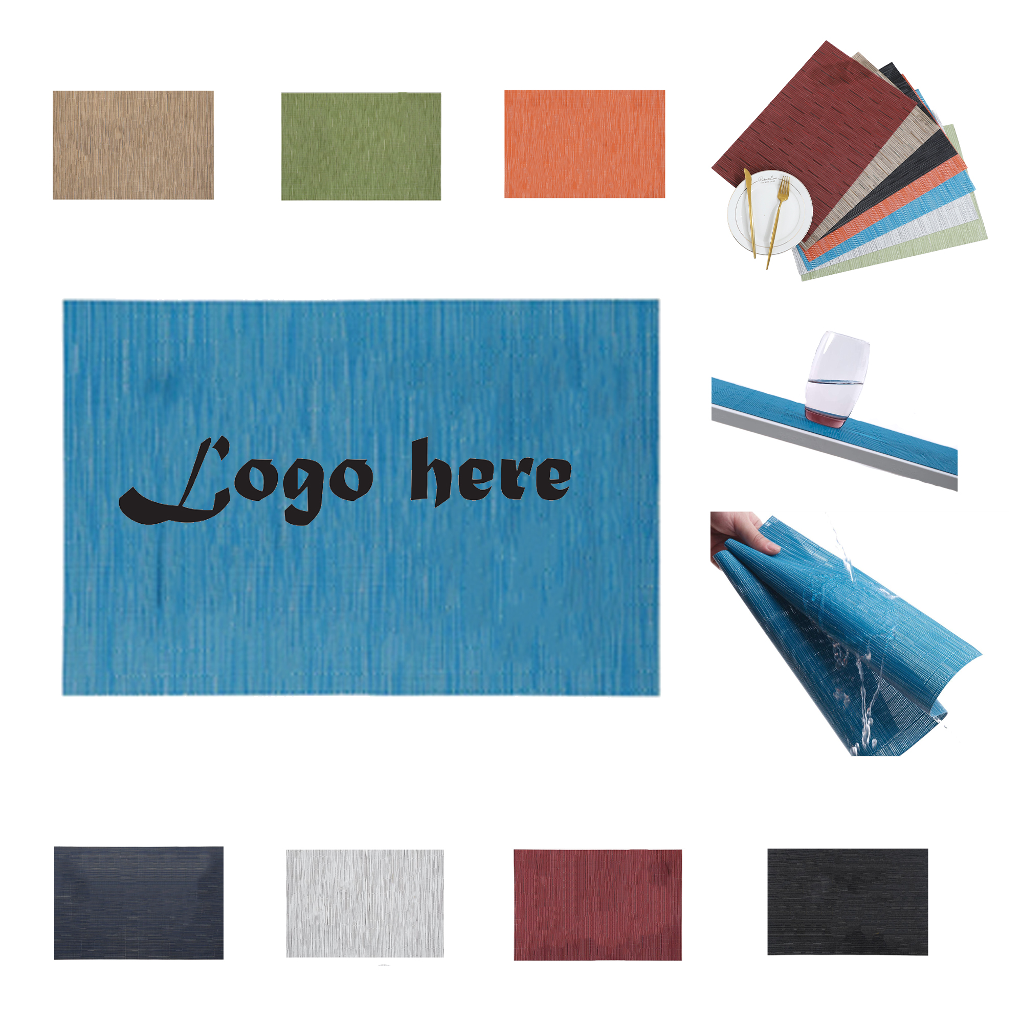 PVC Simple Multi Color Waterproof Placemat MOQ 50 3