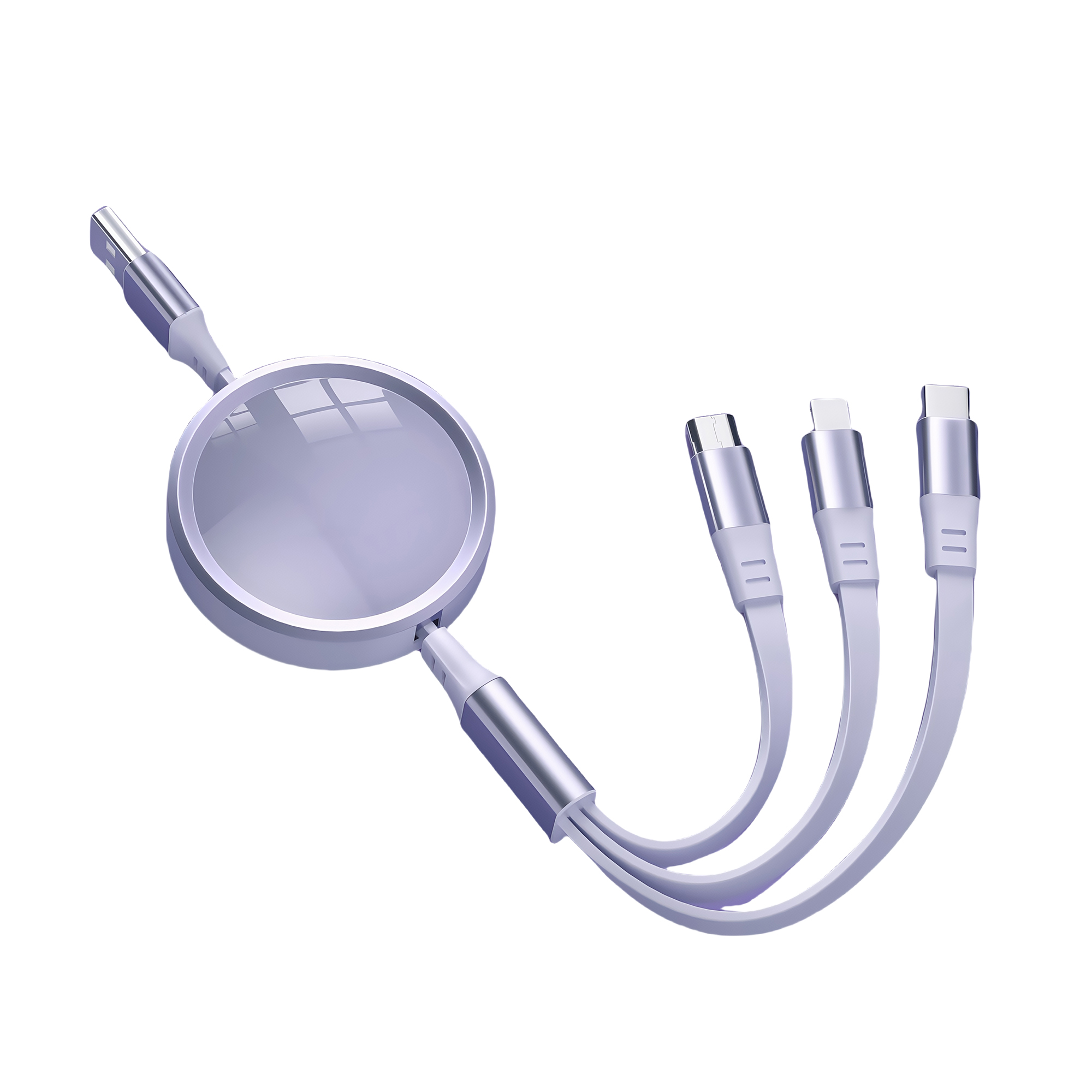 Retractable 3-in-1 Fast Charging Cable with 4-Level Adjustable Length, Tangle-Free Design 8