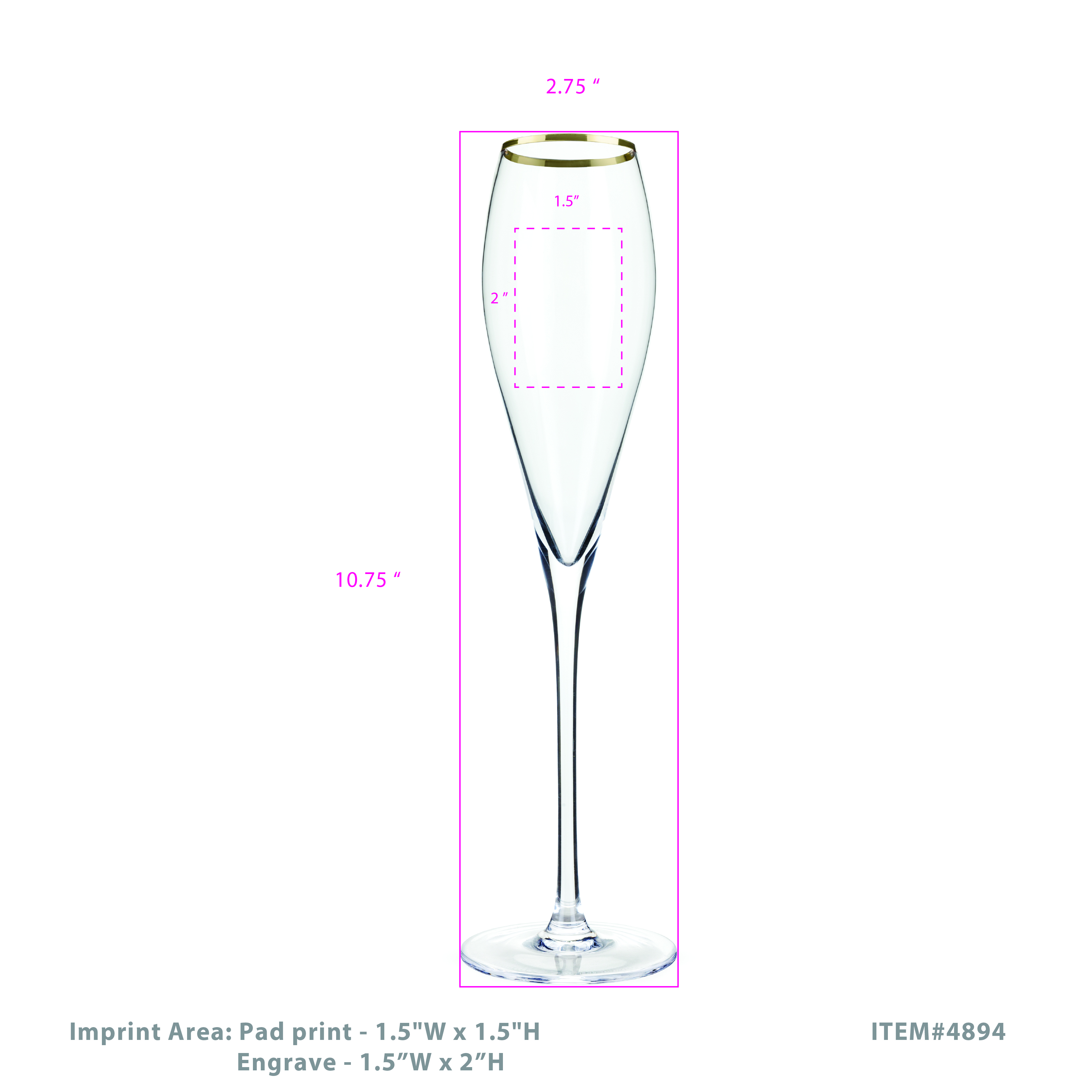 Viski® Gold-Rimmed Crystal Champagne Flute 8