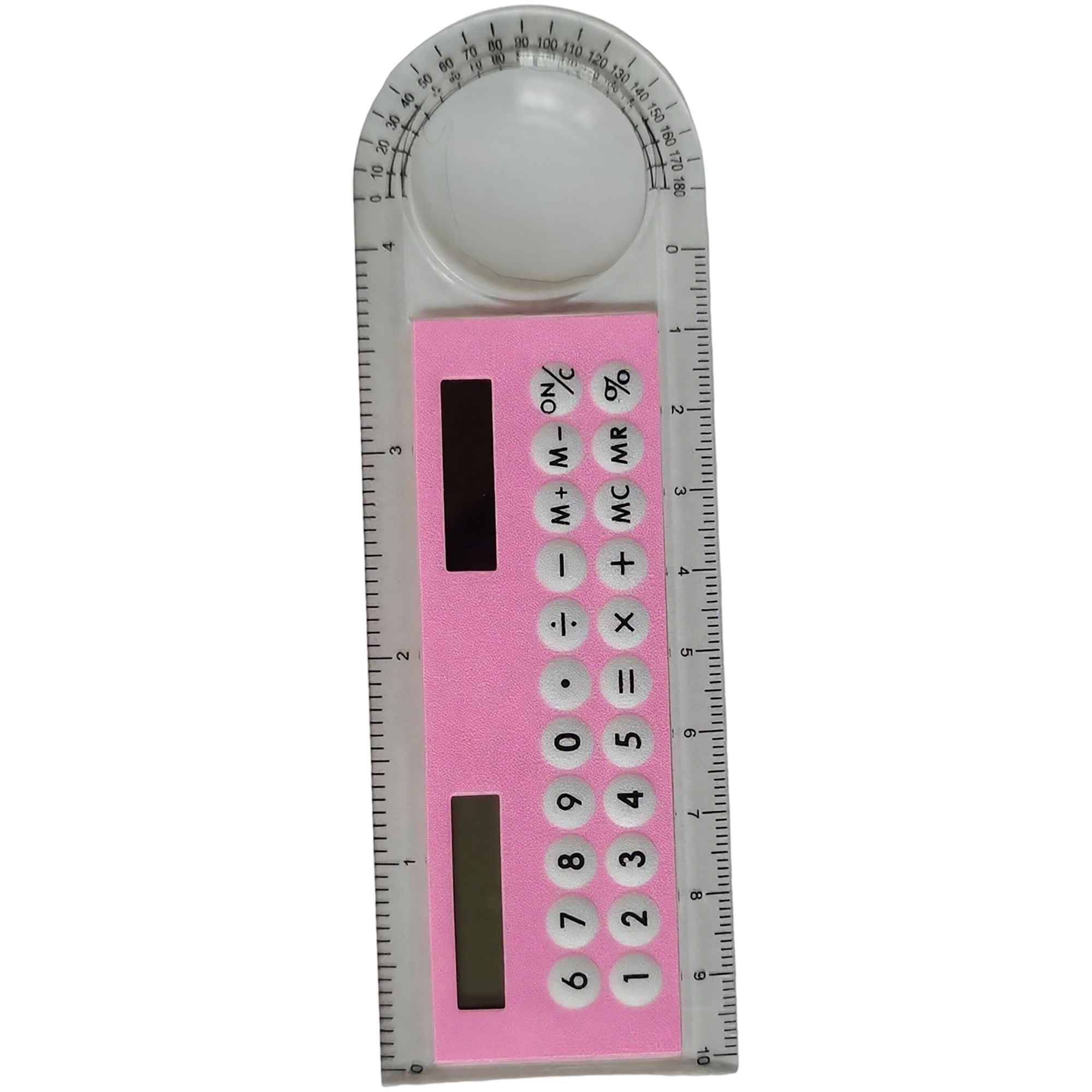 Plastic Solar Calculator Ruler With Protractor And Magnifier 5.2" 7