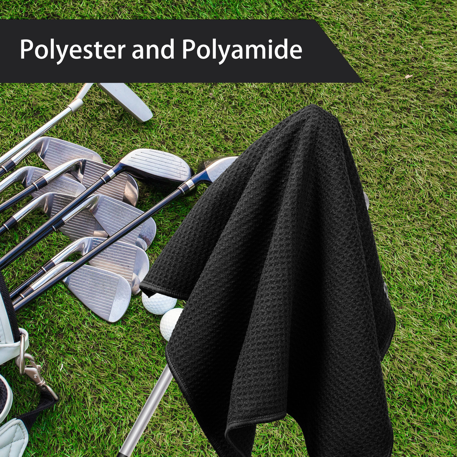400GSM Waffle Texture Golf Towel With Hook-3 Holes 18