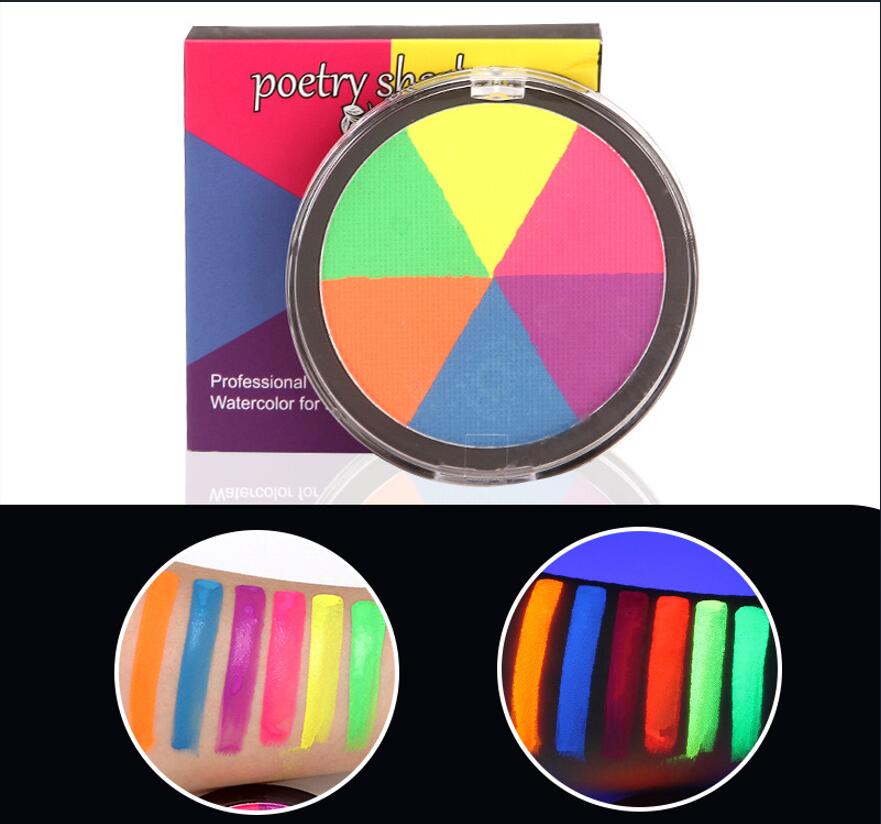 Neon Rainbow Fluorescent Halloween Face Makeup 2