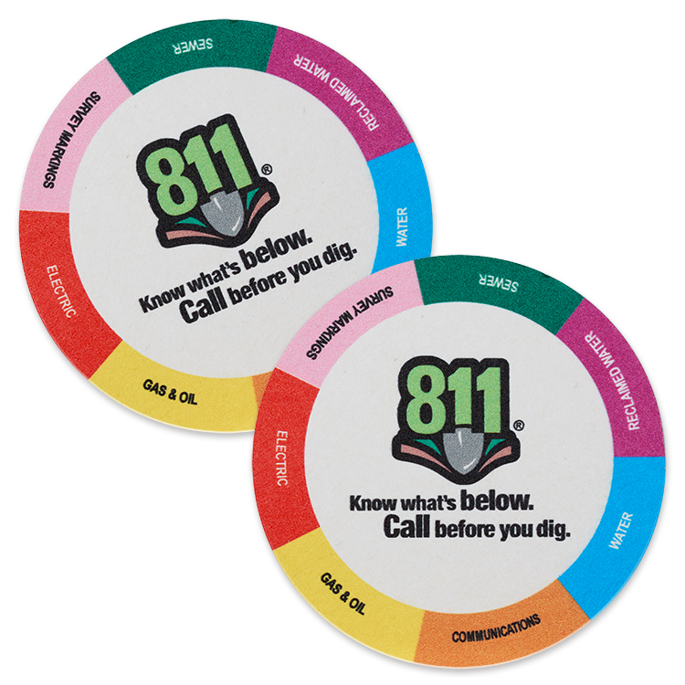 60 Point 3.5"Pulp Board Coasters, DIGITAL PRINT - Round 2