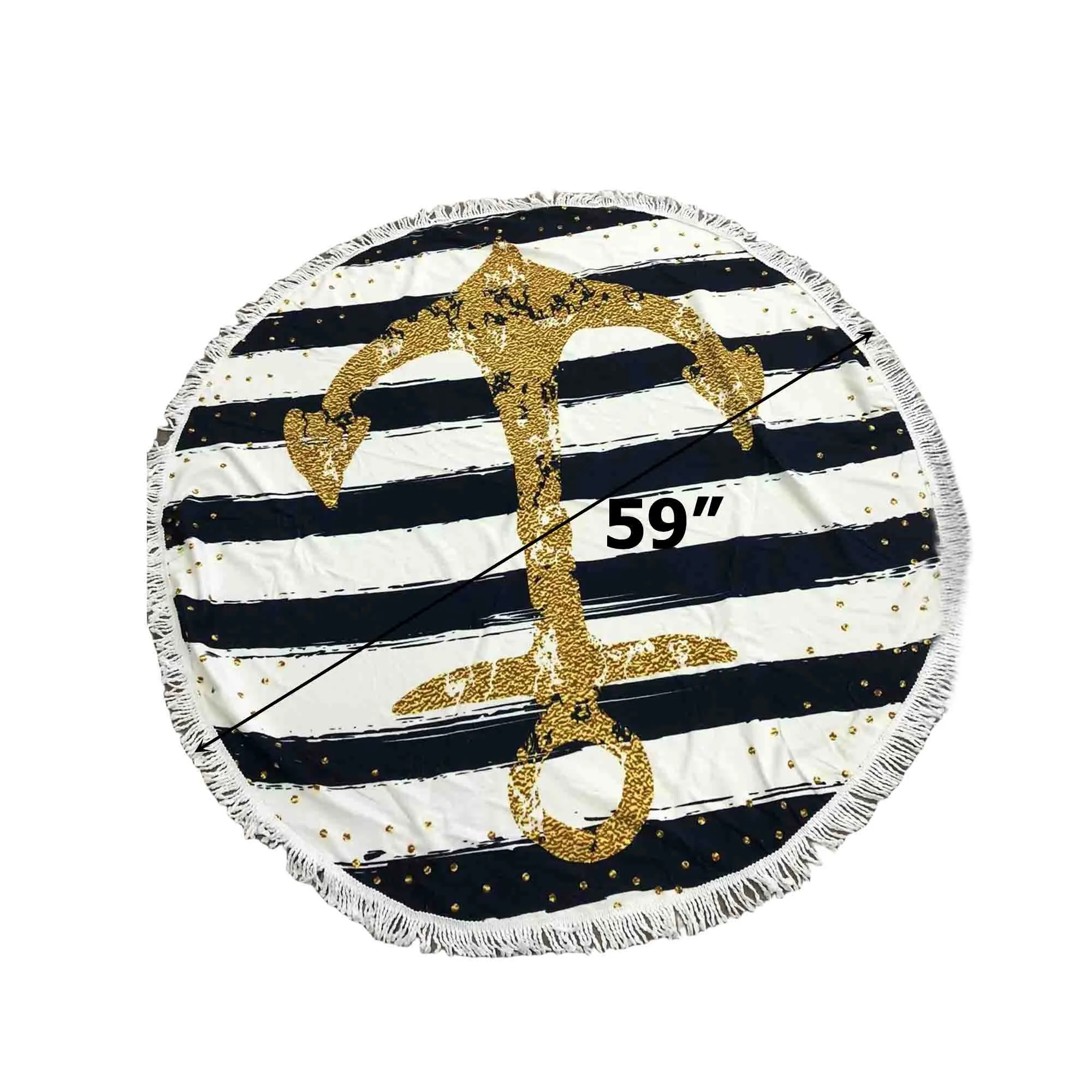 MOQ50 Round Gradient Beach Towel With Tassel 3