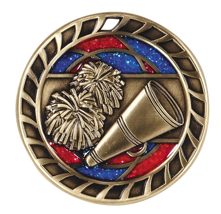 Cheerleading Glitter Medal, 2 1/2" 2