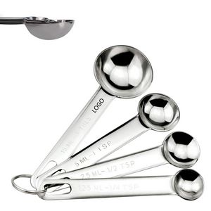 Stainless Steel Measuring Spoons Set With Engraved Measurement Marks 6