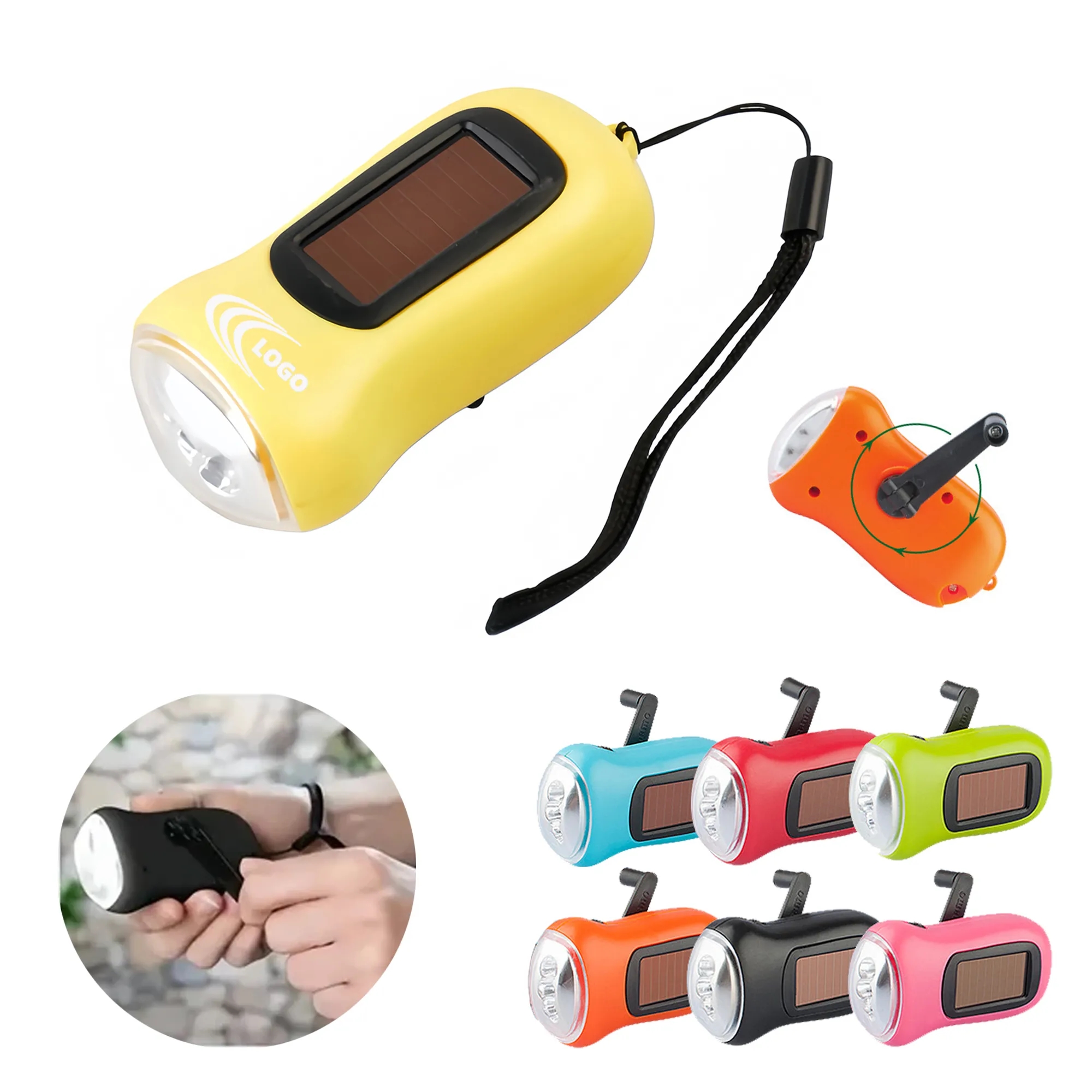 Multi-functional Hand-crank Sola Emergency Flashlight 3