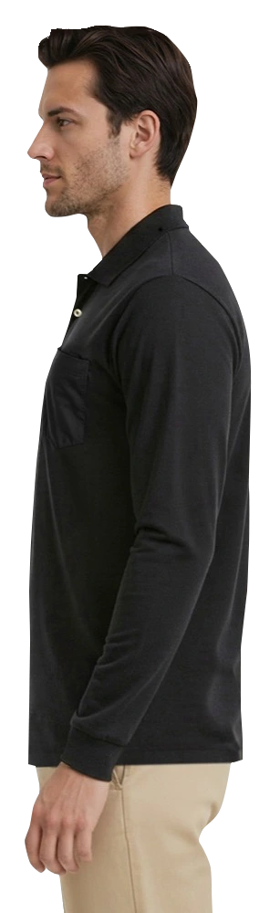 Adult Superblend L/S Pocketed Polo 57