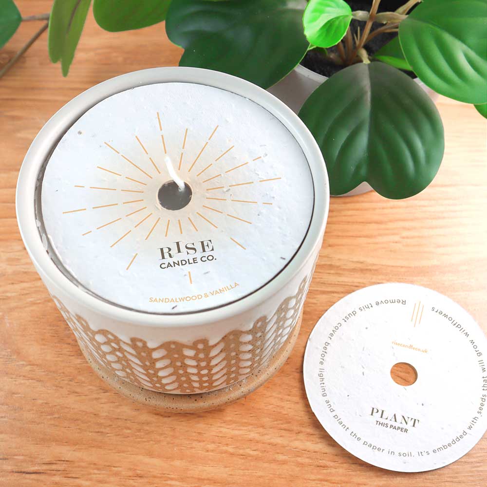 Double-Sided 4" Seed Paper Candle Dust Covers 4