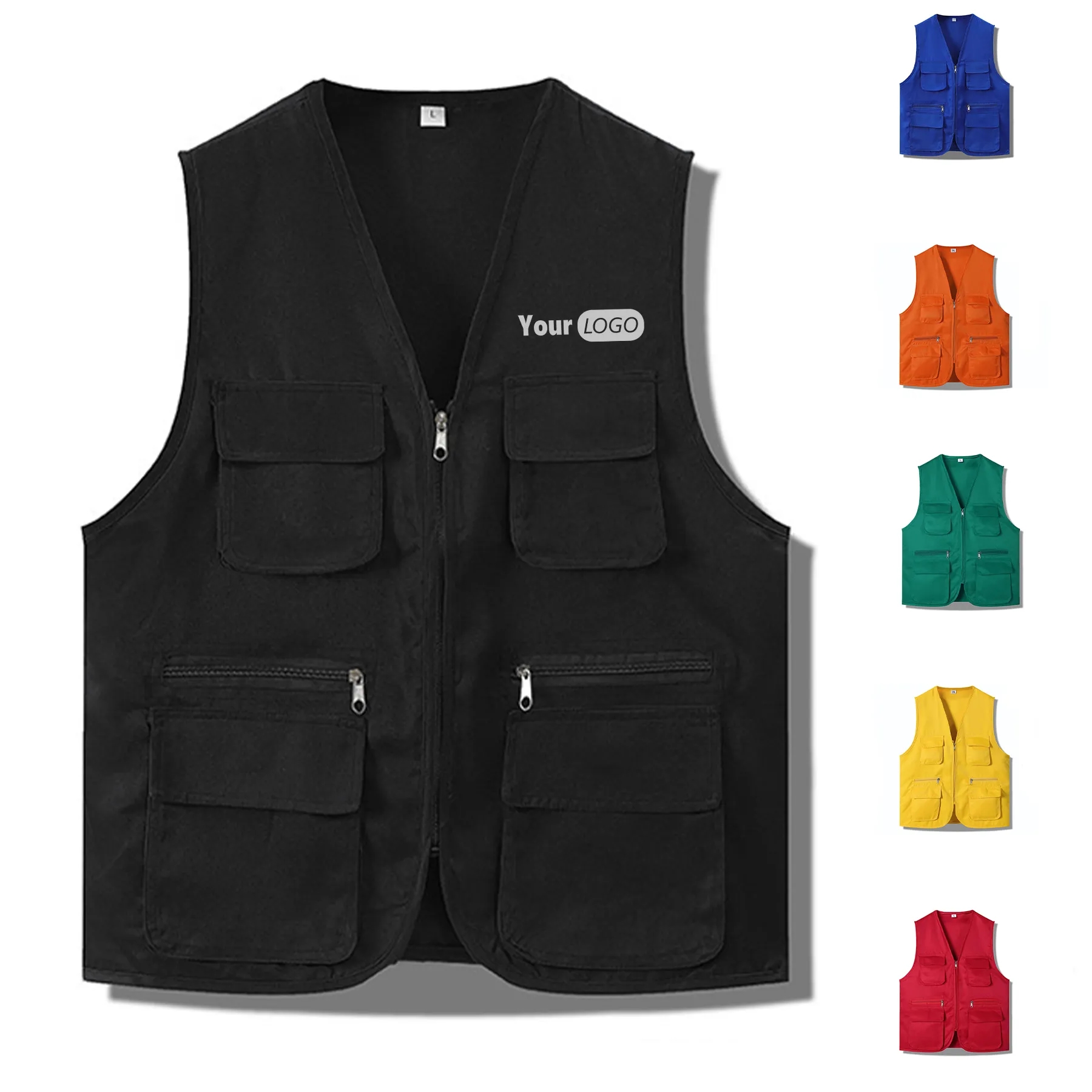 Polyester Multi Pocket Vest Work Clothes 2