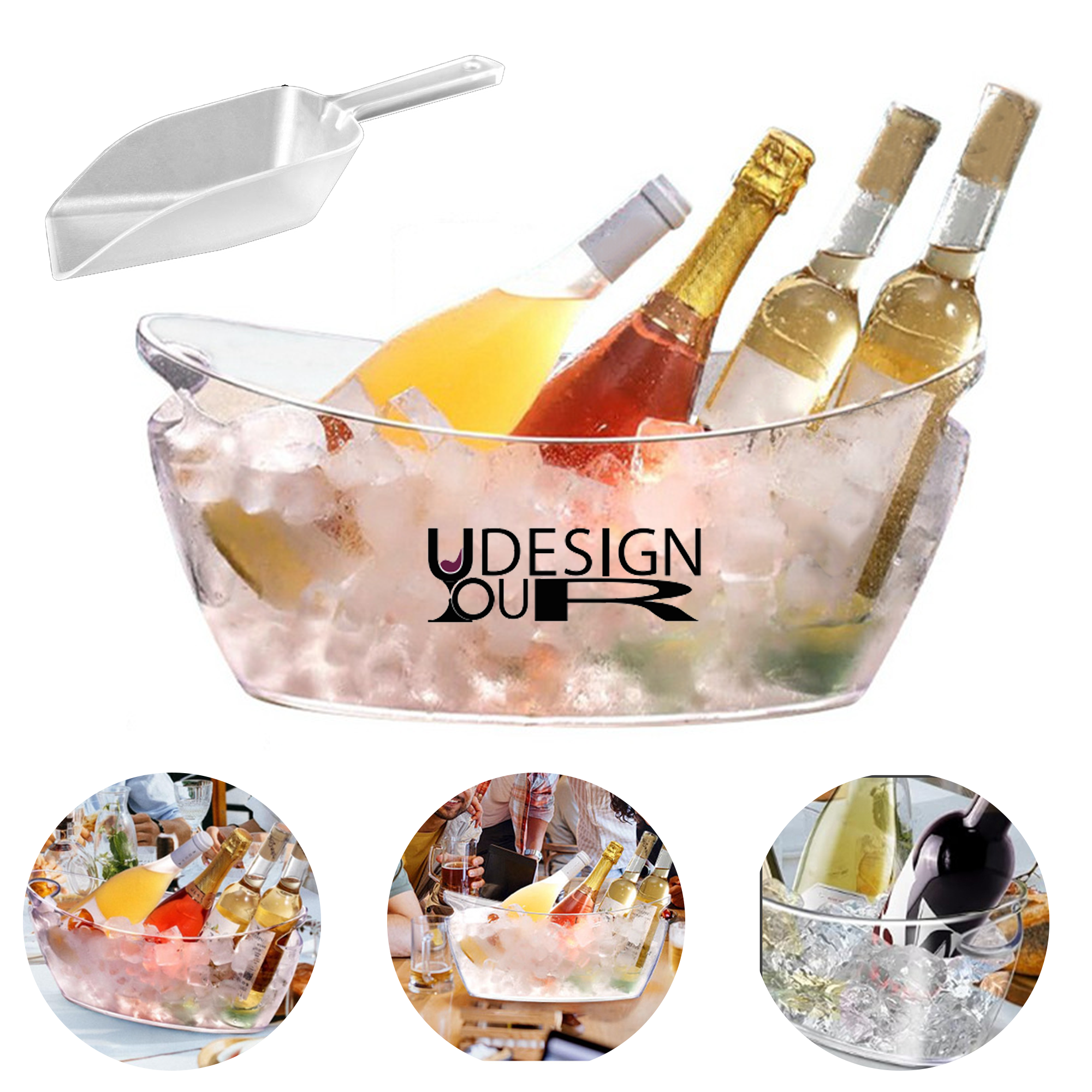 5L Boat-Shaped Champagne Bucket & Ice Scoop 2
