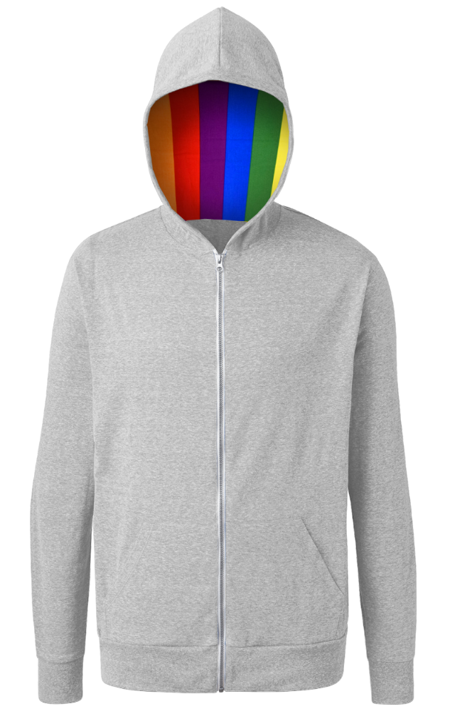 Pride Triblend Contrast Zip Front Hoodie, custom hoodie or sweatshirt with logo imprint 7