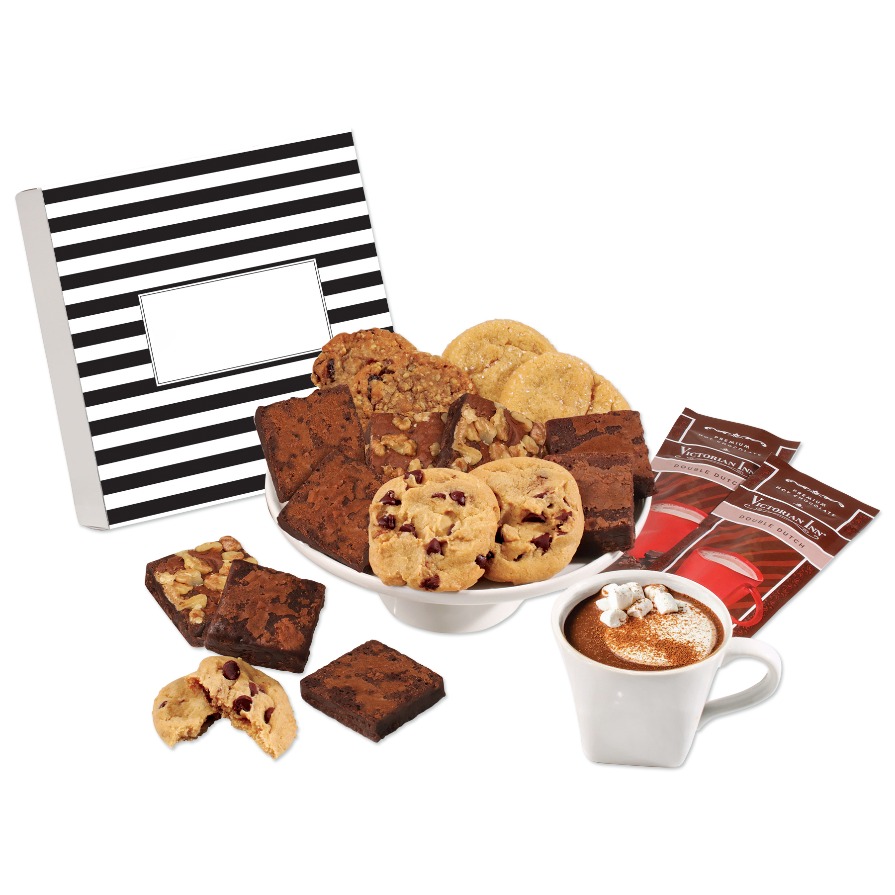 Gourmet Cookie & Brownie Gift Box with Stripes Sleeve 2