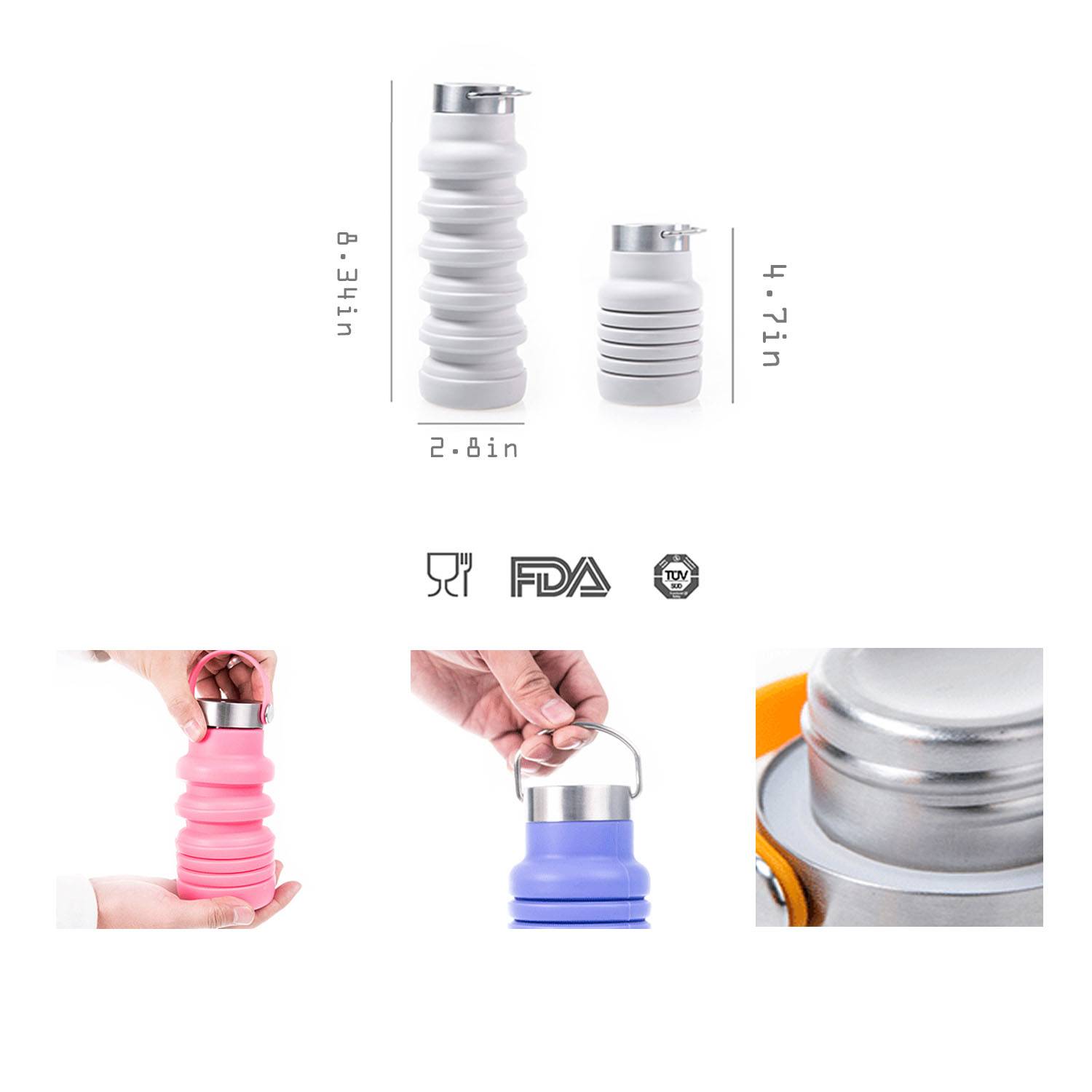 17 Oz Portable Silicone Folding Cup 2