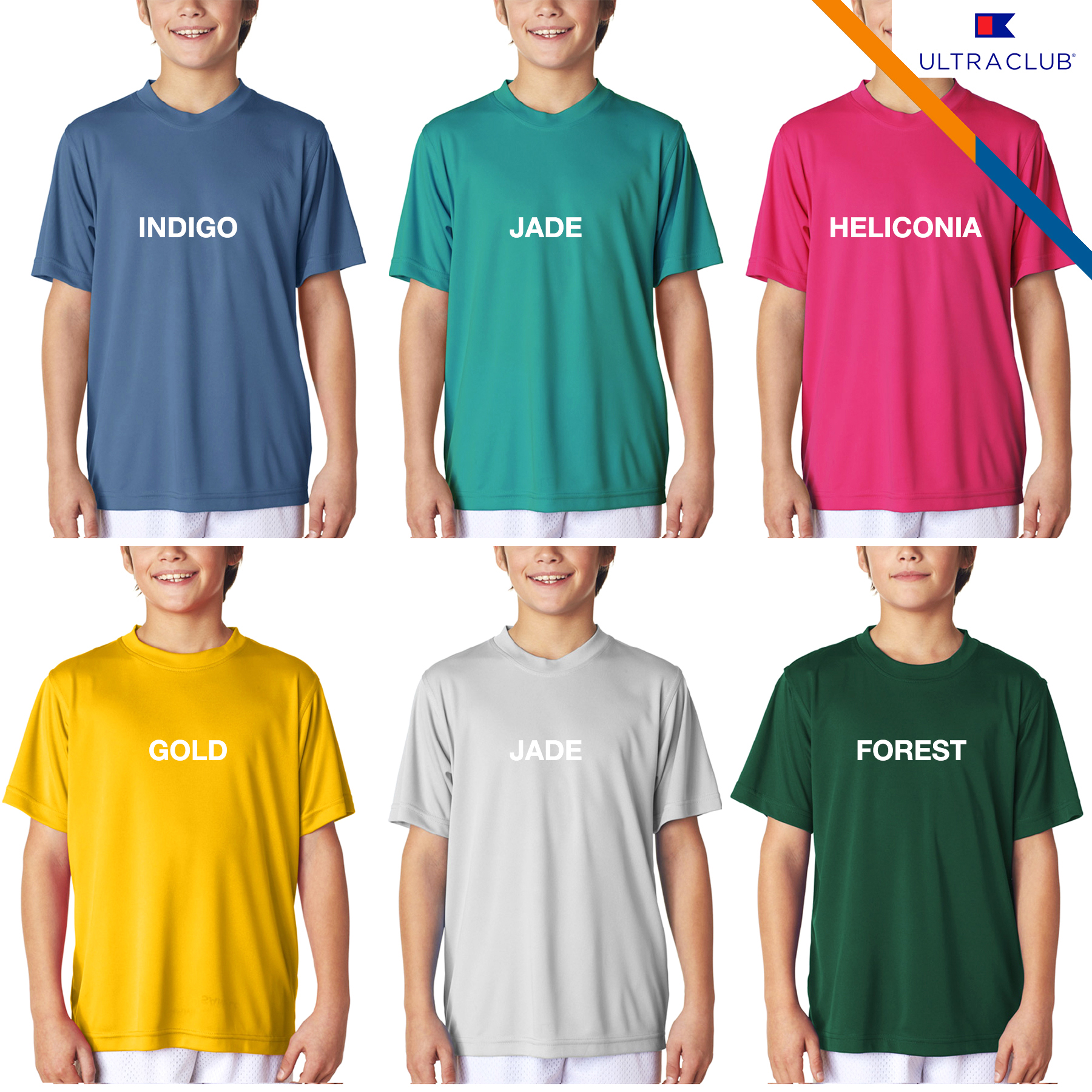 UltraClub® 4 oz Youth' Cool & Dry Performance T-Shirts 6