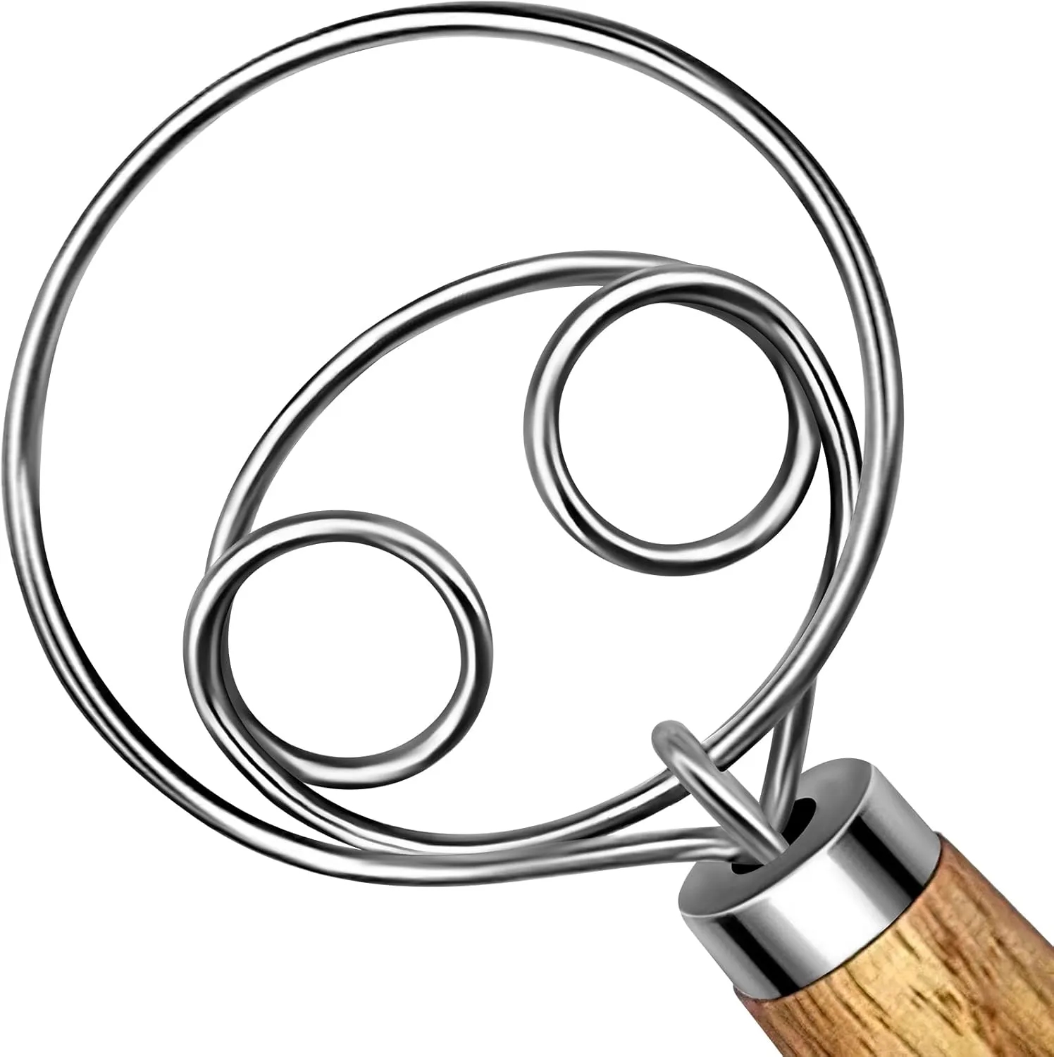 Wooden Handle Bread Dough Whisk 11