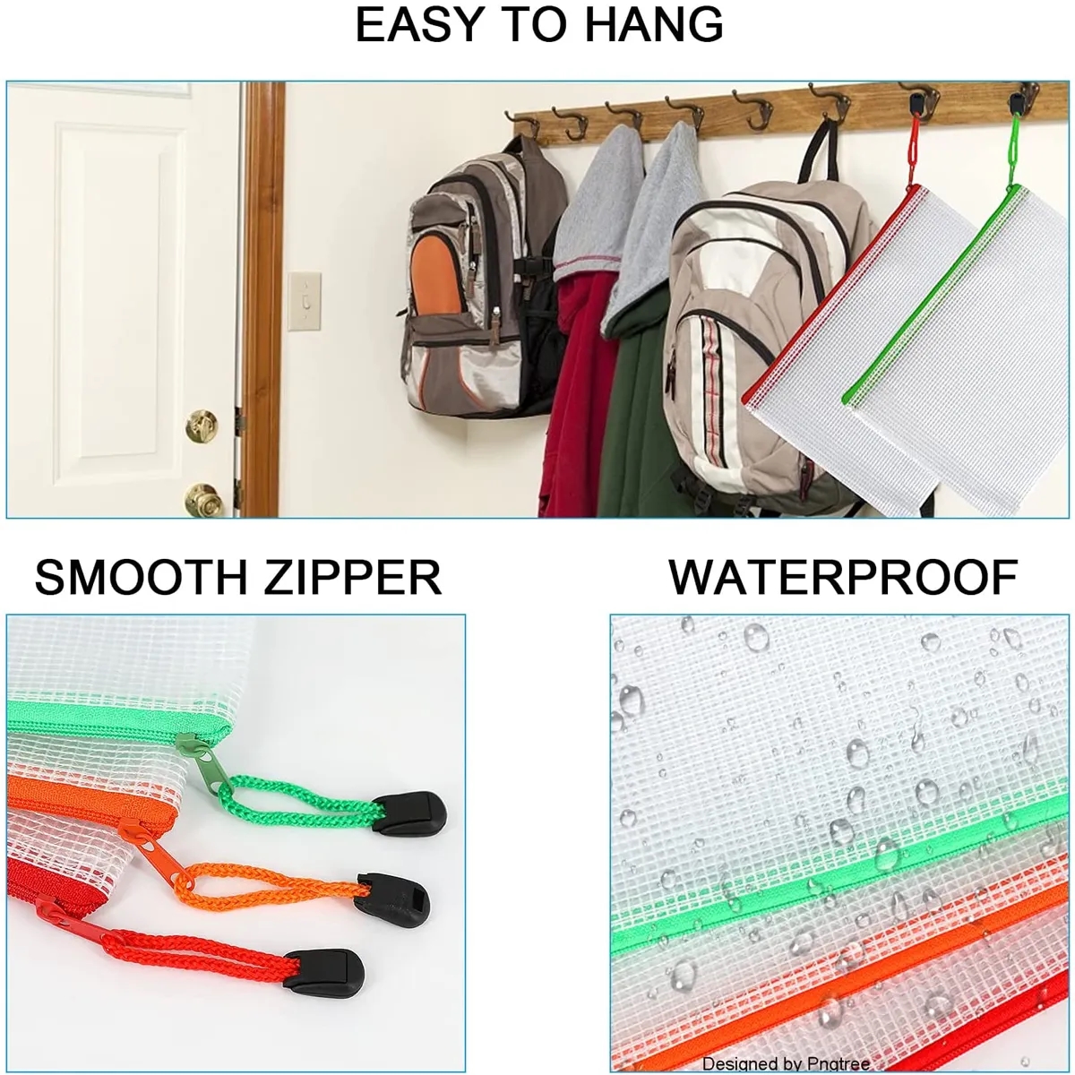 A4 Waterproof Zipper Files Bag 8