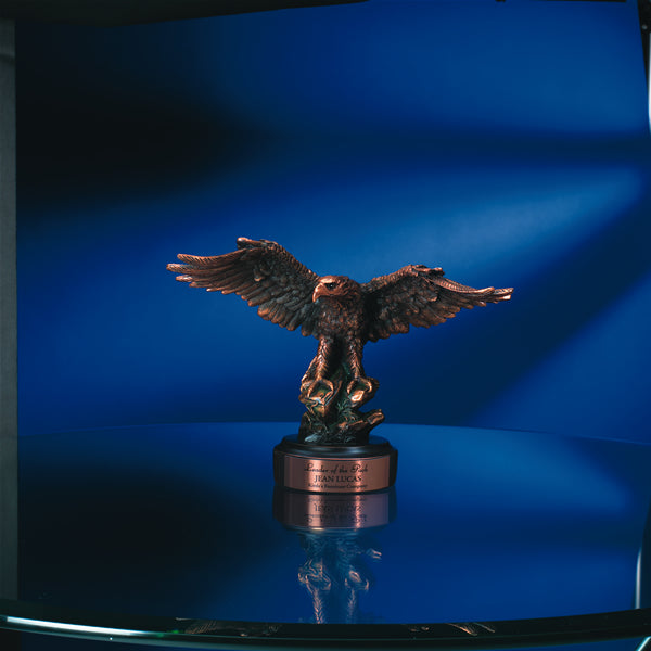 11 1/2" Bronze Finish Eagle On Ebony Wood Base 1