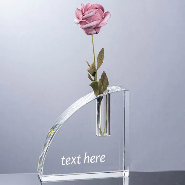 Quarter Round Crystal  Bud Vase 2
