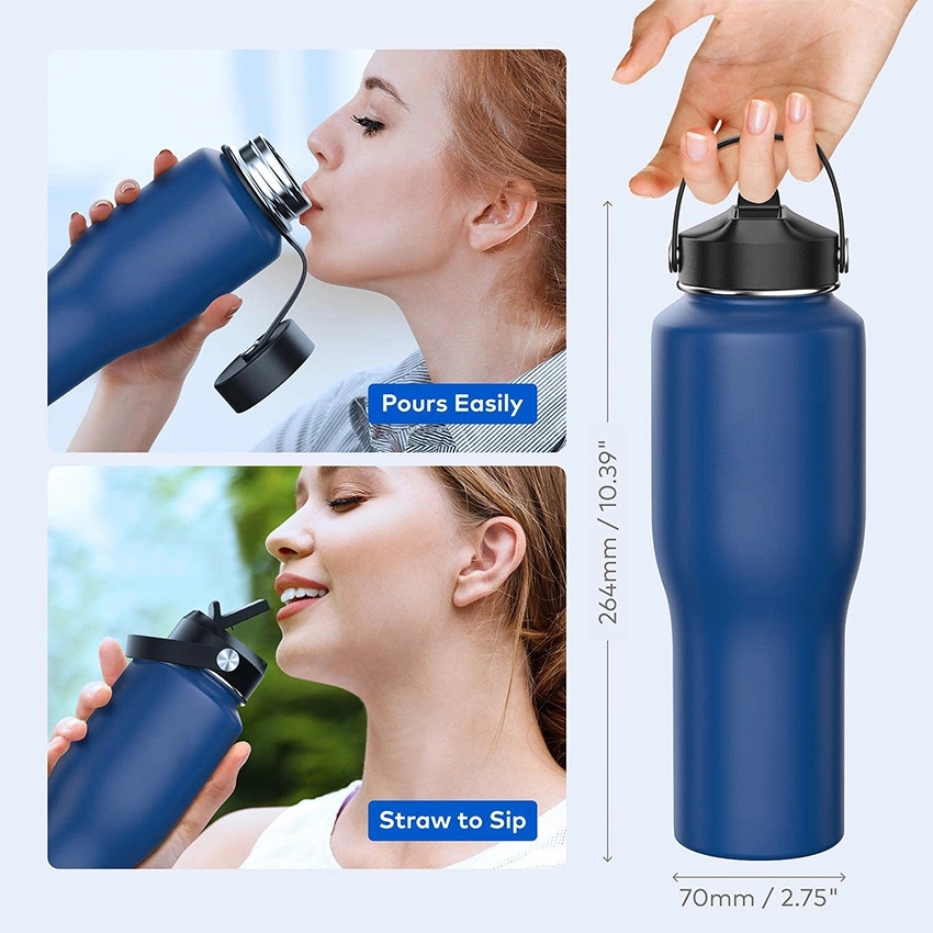 Custom 32 oz Stainless Steel Insulated Sports Bottle, custom water bottle with logo imprint 2