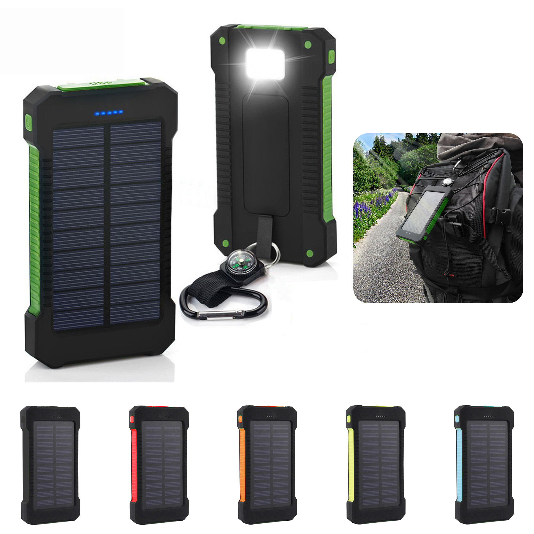 Dual USB Waterproof Solar Power Bank 5